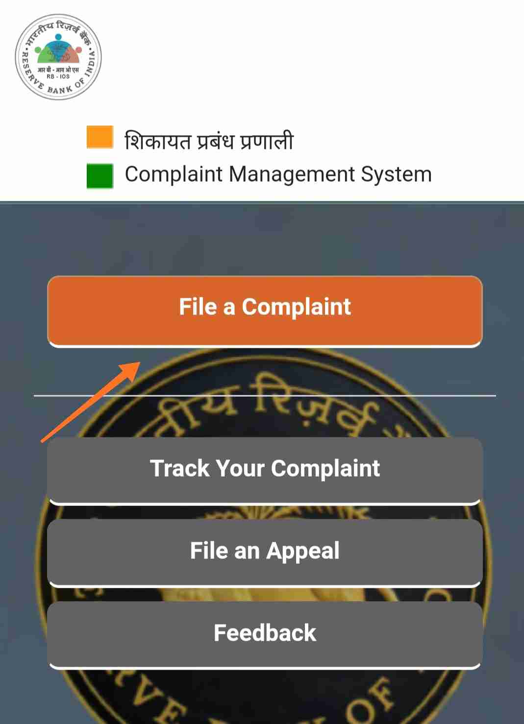Rbi file a complaint