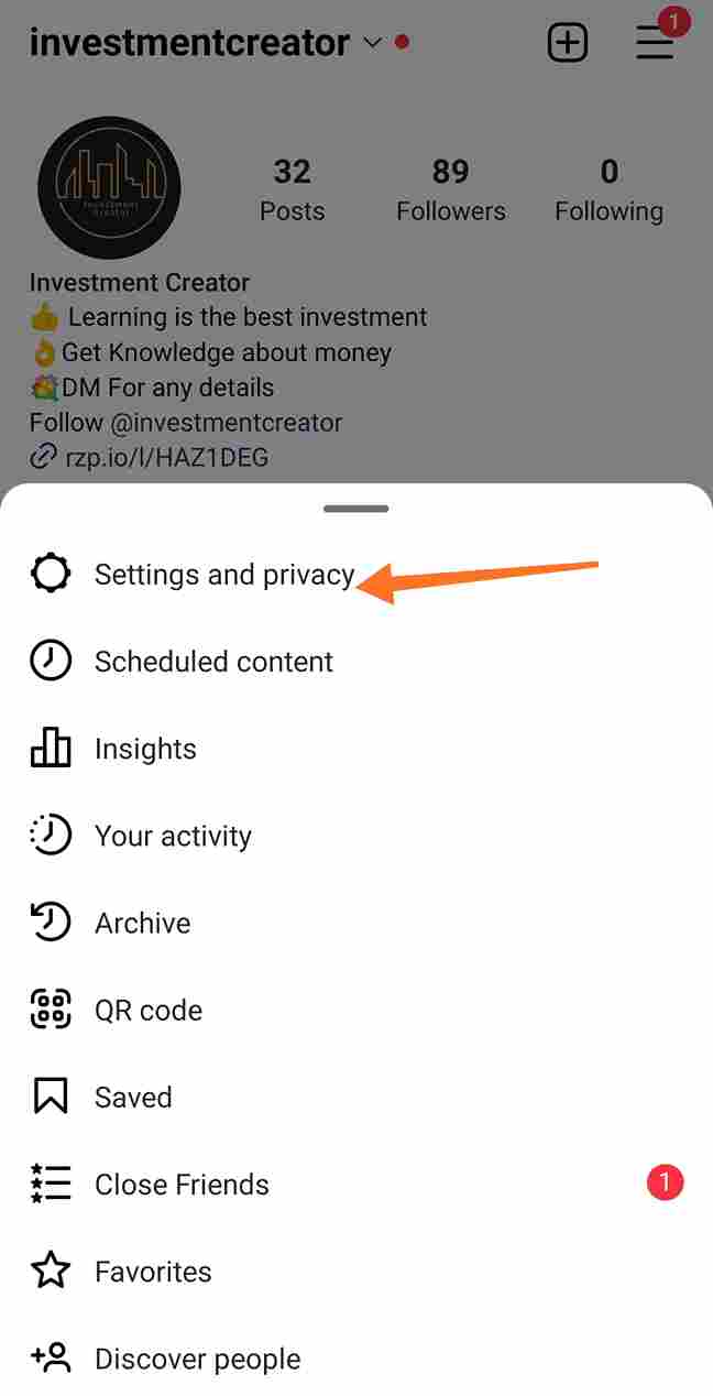 Instagram setting and privacy